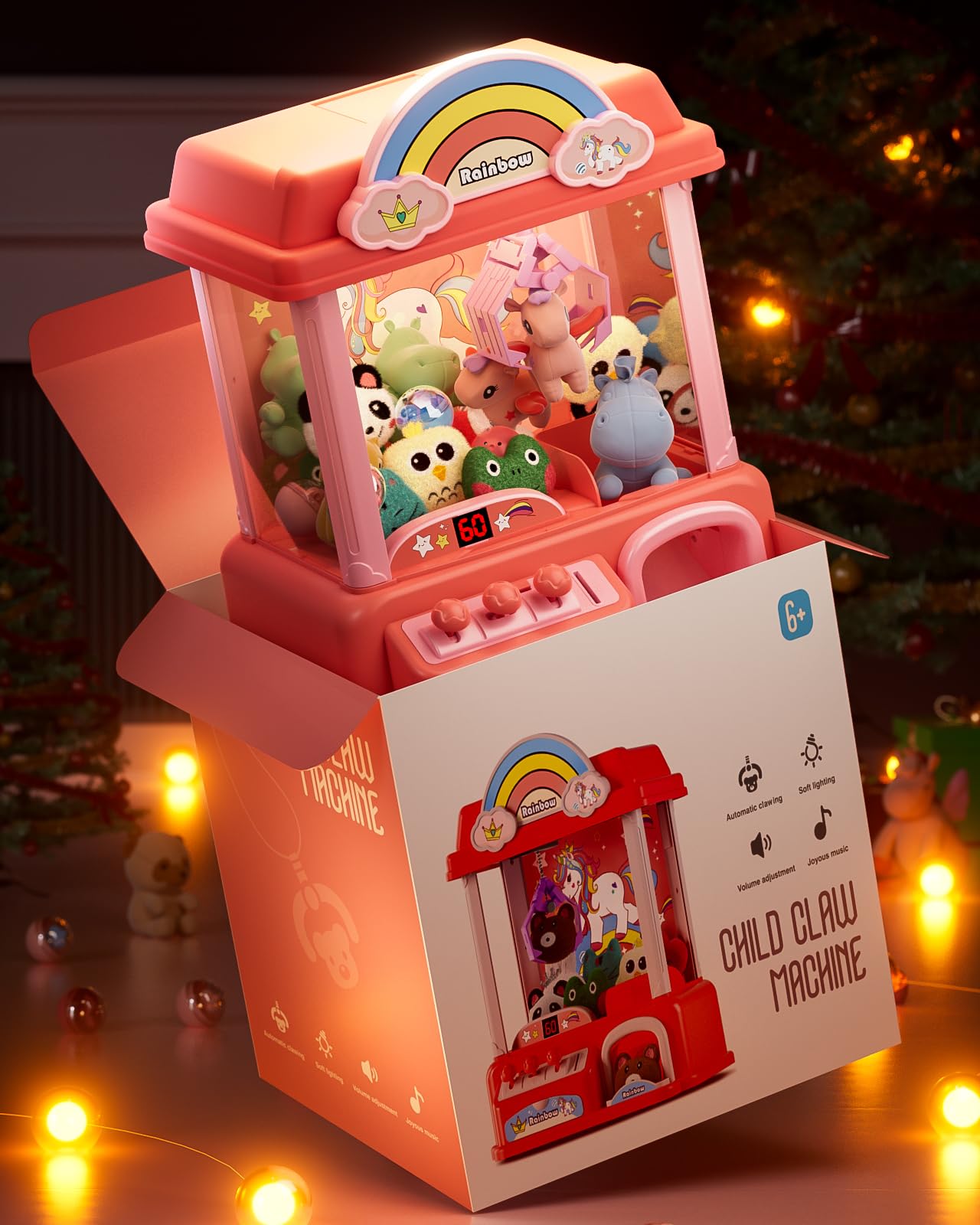 bessome Claw Machine for Kids with Mini Prizes|Candy Machine Toys for Ages 8-13 Girls and Adults|Birthday Gifts for 6 7 9 10 12 Years Old
