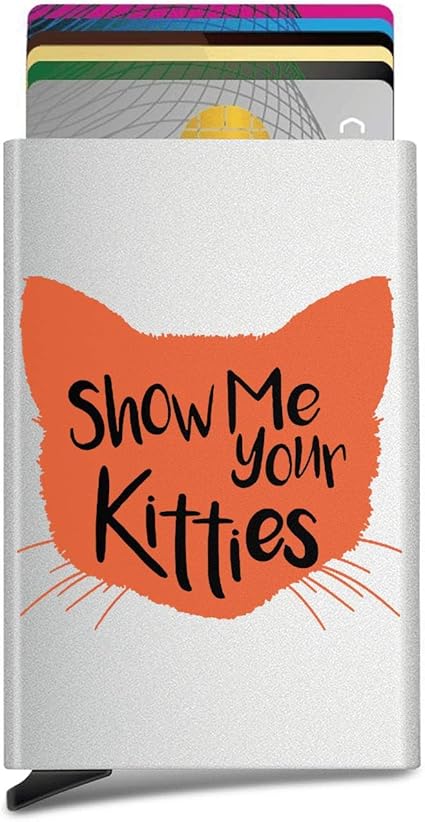 Amazon Show Me Your Kitties デザイン ユニセックス 自動ポップアップ式名刺 Idカード クレジットカード 保護カバー One Size 名刺ケース 整理箱 文房具 オフィス用品