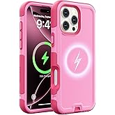 Follaroma for iPhone 16 Pro Max Case, Compatible with MagSafe, Heavy Duty Shockproof Protective Phone Case, Anti-Drop Protection, Dual Layer Magnetic Phone Cover for iPhone 16 Pro Max, 6.9", Pink