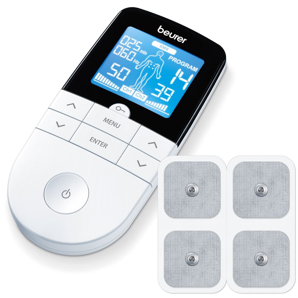 Beurer EM Electroestimulador Digital Masaje EMS TENS Pantalla LCD Canales Electrodos autoadhesivos