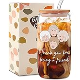 AKAQCHANG Thank you for Being a Friend,Golden Girls Merchandise Ornament Keepsake,Friend Women Thank You Gifts,Birthday Christmas Gifts for Men Golden Girls Fans,16 Oz Can Glass