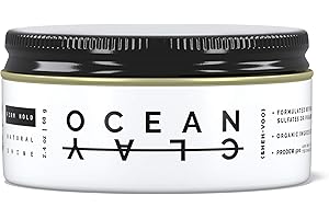 (SHEHVOO) (SHEH•VOO) Ocean Clay - Premium Men’s Hair Styling Clay - Firm Hold + Natural Shine - Sulfate & Paraben Free (2.4 oz)