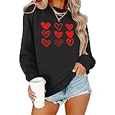 Valentines Sweatshirts for Women Valentines Day Heart Shirts Valentine's Day Gifts Love Long Sleeve Shirt