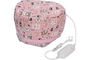 Hair Steamer, Heat Cap for Hair Deep Conditioning, 9.1 x 6.7in 3 Speed Temperature Control and 4 Row Cable Design Oil Treatme