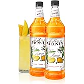 Monin - Mango Syrup, Tropical and Sweet, Great for Cocktails, Sodas, and Lemonades, Gluten-Free, Non-GMO (1 Liter, 2-Pack)
