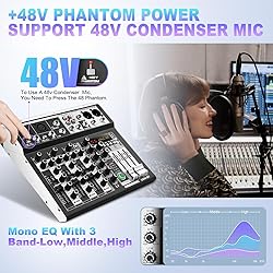 4 Channel Audio Interfacer DJ Mixer Sound Board
