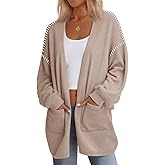 HDLTE Womens Oversized Cardigan Sweaters 2025 Fall Long Knit Open Front Sweater Trendy Outfits with Pockets