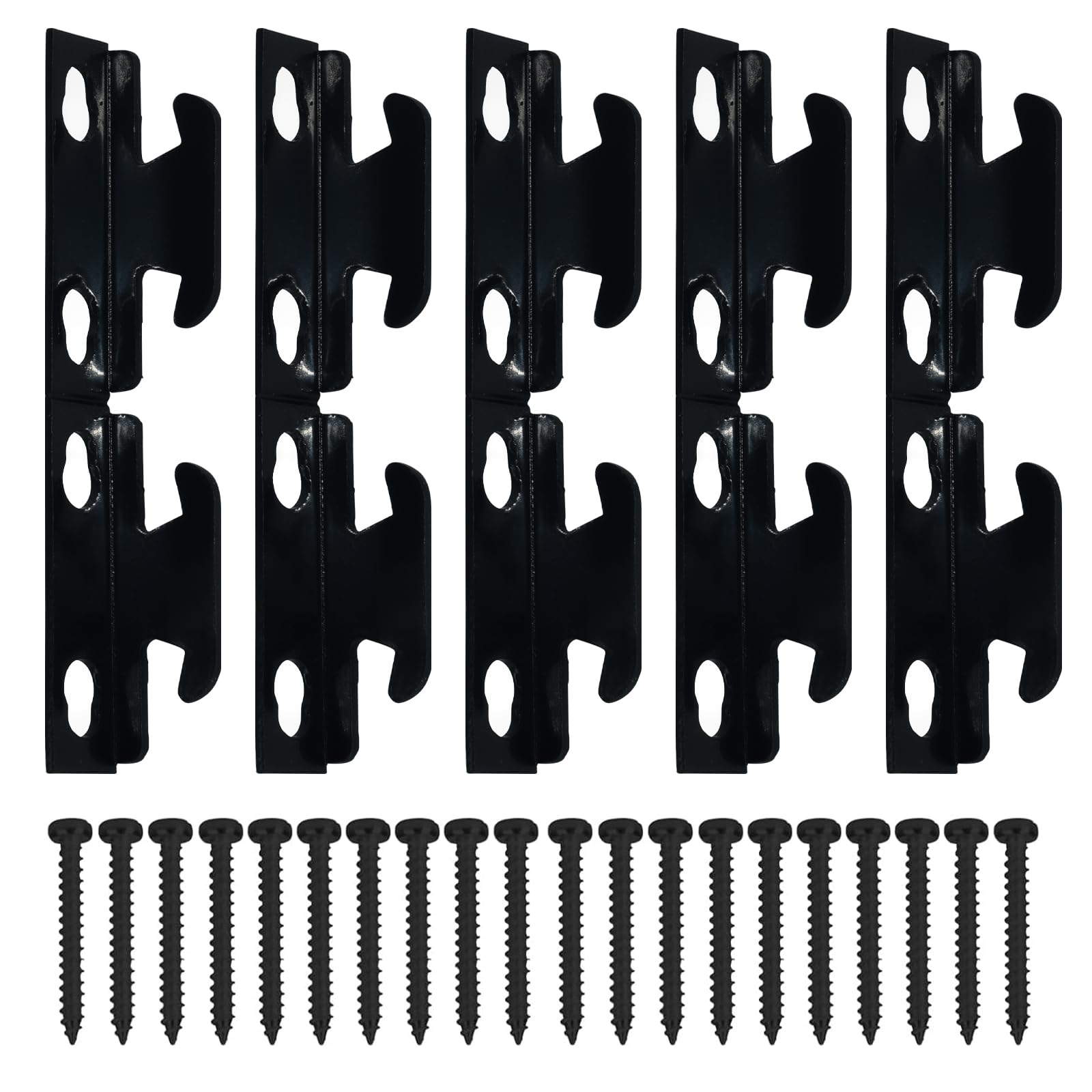 Photo 1 of Art Related Black 5pcs of Silver Curtain Rod Brackets, Curtain Hook Accessories, Exhibition Wall Bracket Hooks, Adjustable Curtain Rod Sets