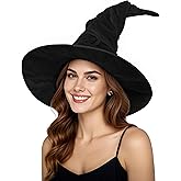HOMELEX Witch Hat Halloween Adult Black Women's Large Witches Hat Costume Accessories for Party
