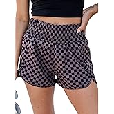 SELINK Shorts for Women Casual Pink Leopard High Waisted Athletic Shorts Shirred High Waist Daily