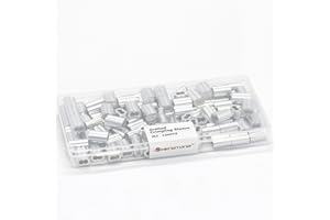 HENGTONG 1/8" Aluminum Crimping Loop Sleeve 100PCS, M3 Wire Rope Sleeve Cable Crimp Ferrules for Wire Rope and Cable