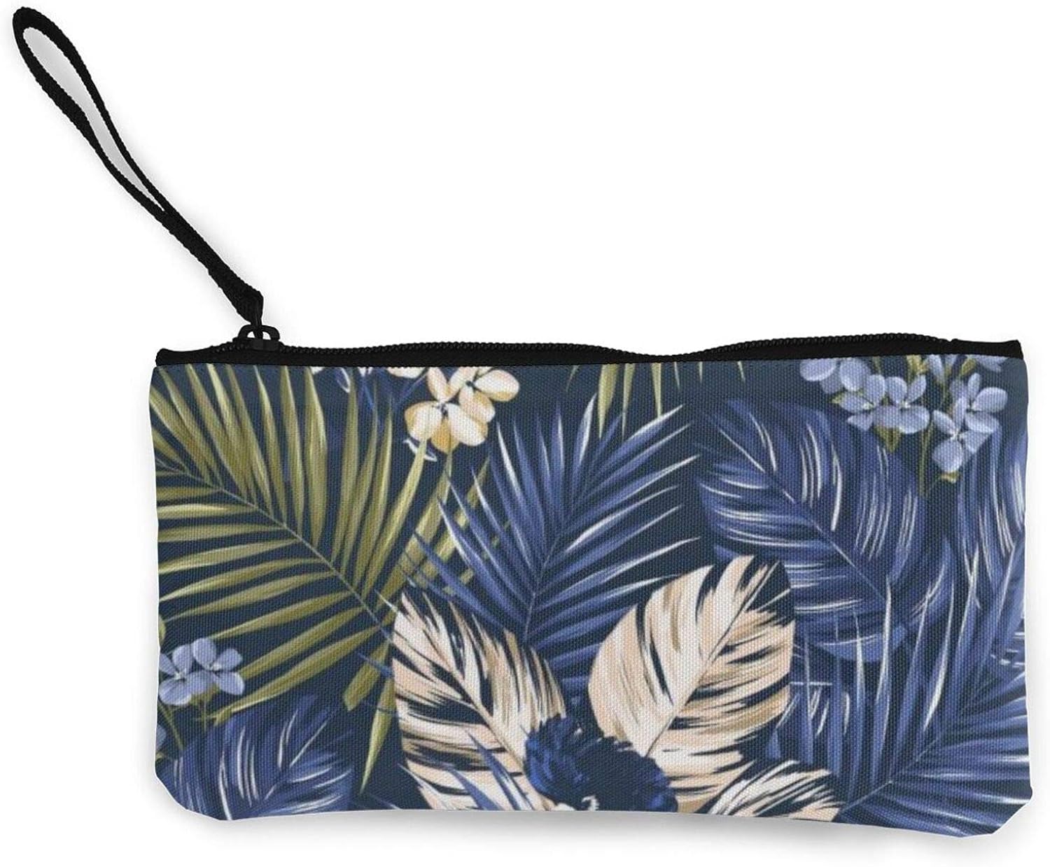 Amazon ブルーリーフウィード 2 女性と女の子の化粧品バッグ多機能プリントキャンバスジッパー財布 シューズ バッグ