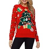 VENTELAN Women's Christmas Sweater Funny Christmas Tree Ugly Pullover Snowflake Long Sleeve Sweater Shirt