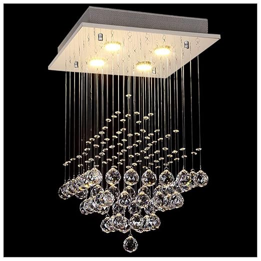 Dst Modern Square Clear Crystal Pendant Ceiling Light Chandelier