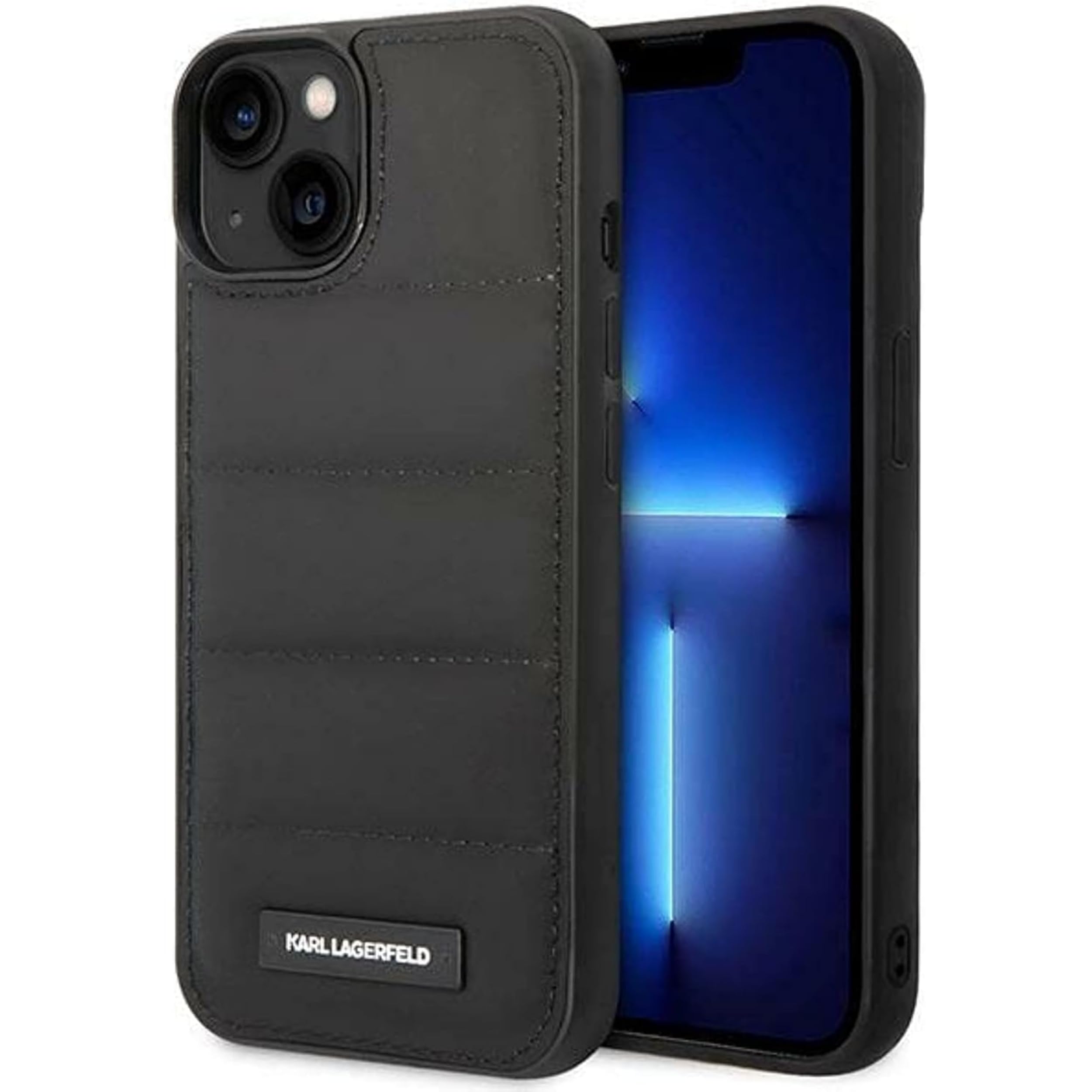 KARL LAGERFELD KLHCP14SPSQAK Hard Case for iPhone 14 6.1 Inch Black Puffy Elongated Logo