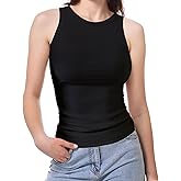AURUZA Tank Top for Women, Womens Sleeveless Basic Tops, Slim Ribbed Knit Racerback Summer Tops for Women 2024, XL, Black