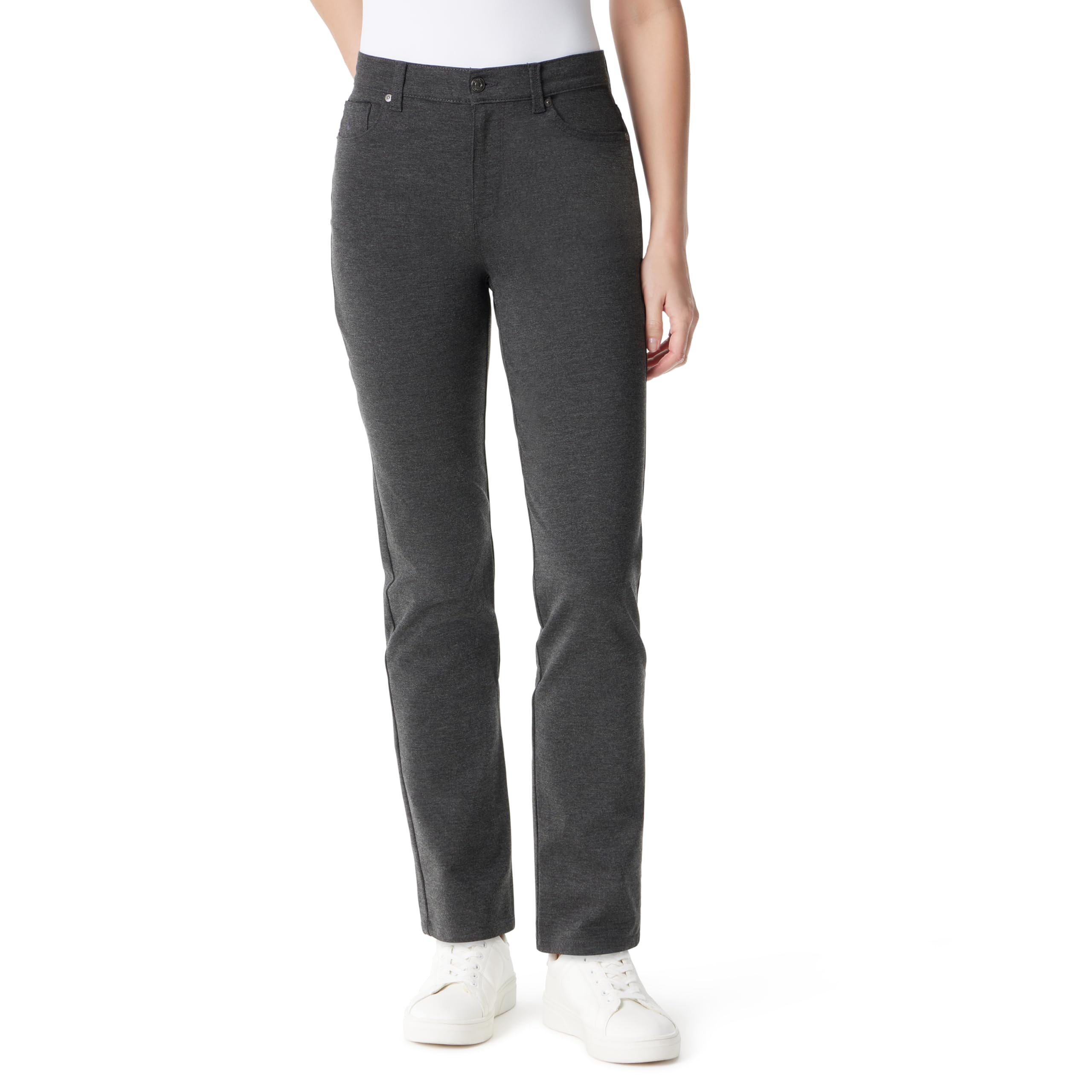 Gloria Vanderbilt Womens Amanda Ponte High Rise Knit Pant Standard