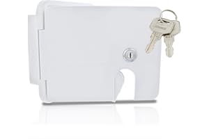 Dumble Low Profile Electric Cable Hatch RV Electric Cord – White RV Camper Electric Cord Cover 7.5in x 6.5in Square