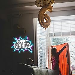 LIUOZHTEA Happy Birthday Neon Sign Dimmable