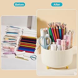 Lolocor Desk Pencil Pen Holder, 5 Slots 360 Degree