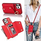 Lipvina for iPhone 12 Pro Case Wallet with Strap