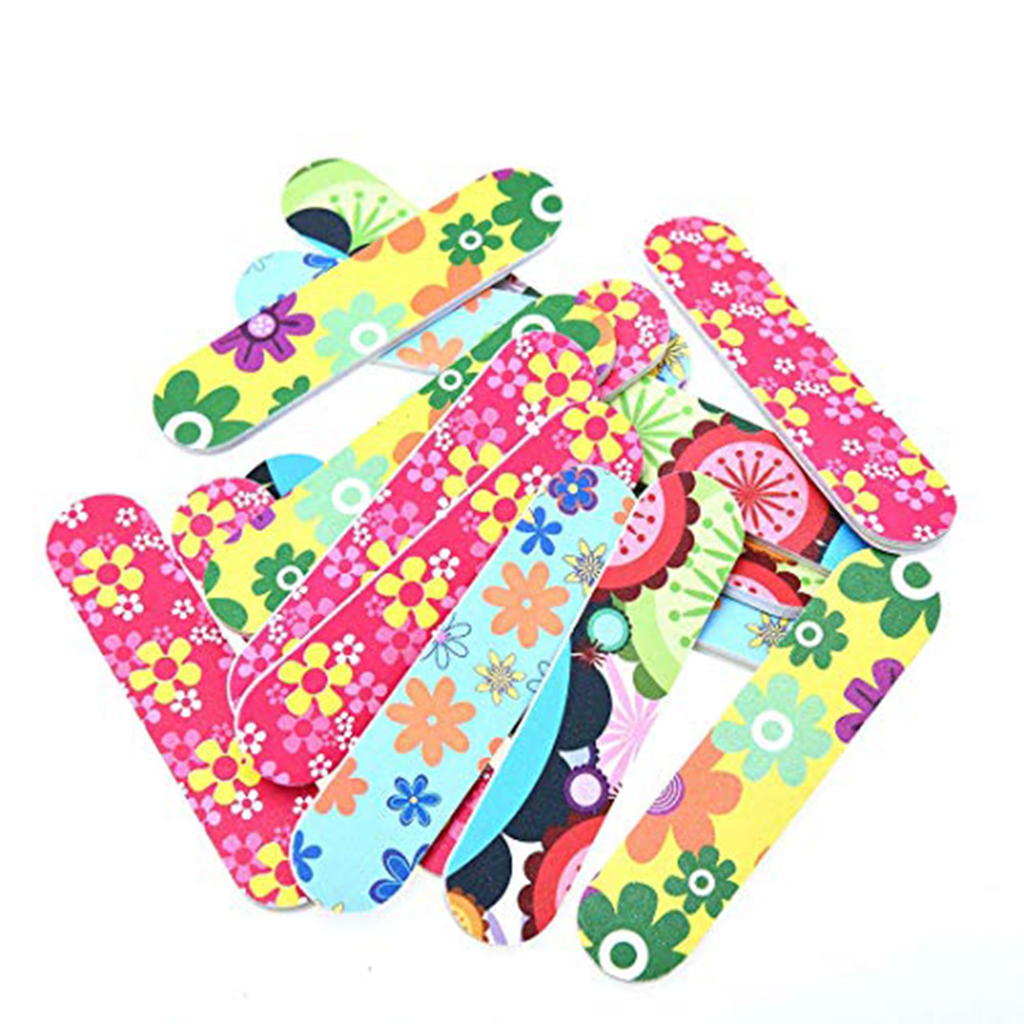 Mini Nail Files, 32pcs Double Sided Emery Boards Nail File Nail Art Buffing Strip Nail Buffers Polisher Manicure Pedicure Care DIY for Fingernails and Polishing