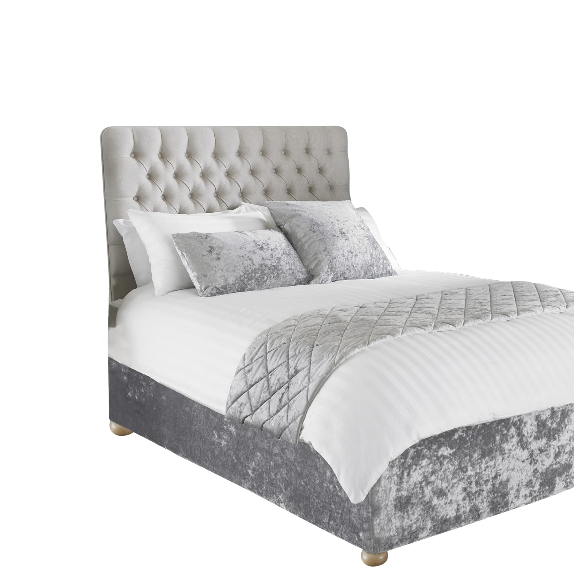 Riva Paoletti Verona Bed Wrap - Silver - Velvet Feel - Crushed Velvet Look - Elasticated - 100% Polyester - Super King Size - 180 x 200 x 50cm (53" x 74" x 20" inches) - Designed in the UK