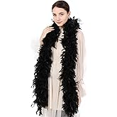 Ws&Wt 2 Yards 100 Grams Turkey Chandelle Feather Boa for Adult Women Costume Accessory Dress up Party Favors