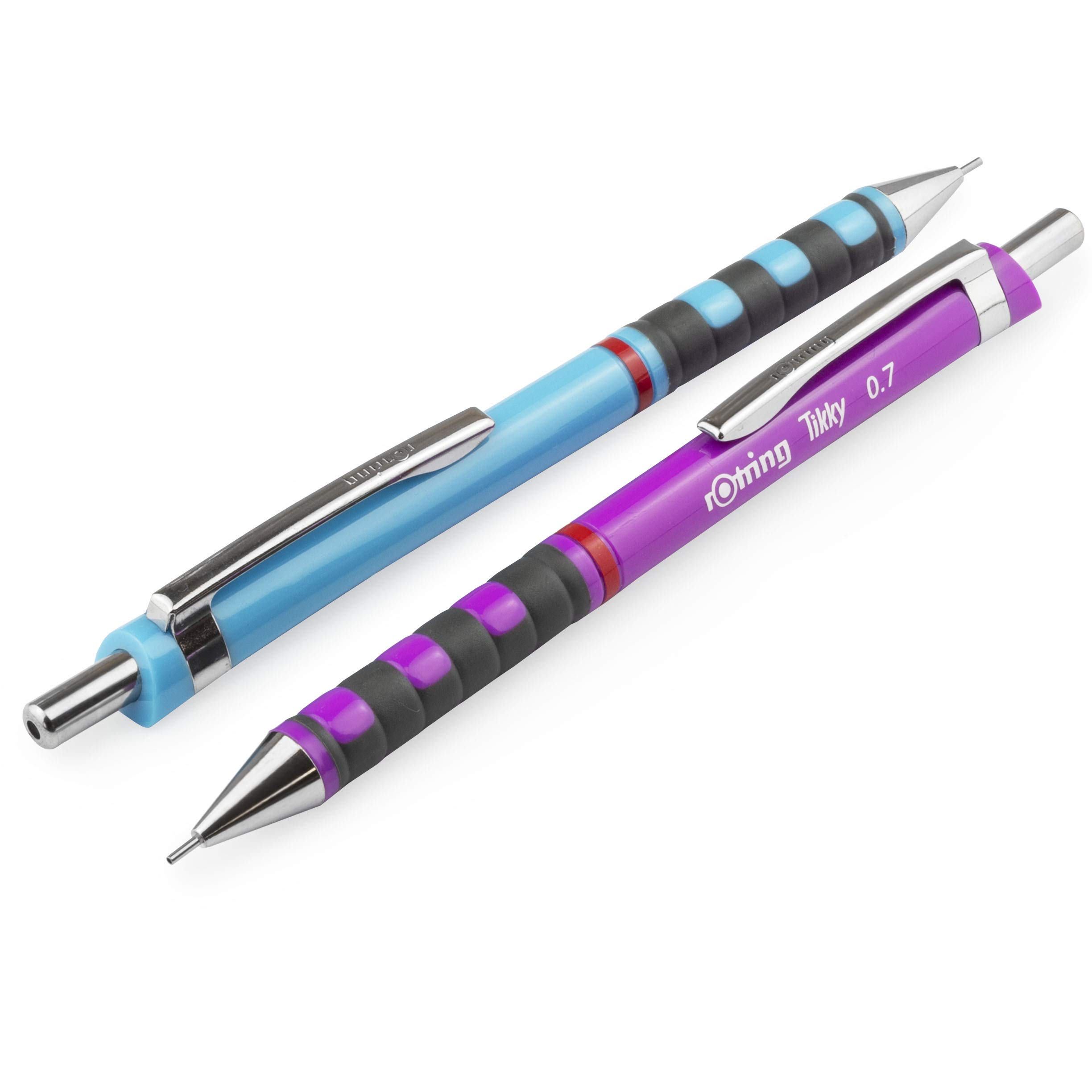 Rotring Tikky Mechanical Pencil - 0.7mm HB - Light Blue and Purple - Pack of 2