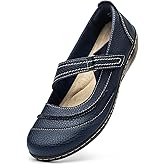 TALENAVA Women's Comfortable & Lightweight Leather Mary Jane Flats Versatile Business Casual Dress Shoes Work Office Cute Stylish Everyday Walking Shoes
