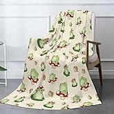 Cute Frogs Fuzzy Throw Blanket for Women Men Girls Boys Soft Cozy Fleece Blanket for Bedroom Living Rooms Sofa Couch 50"x40"