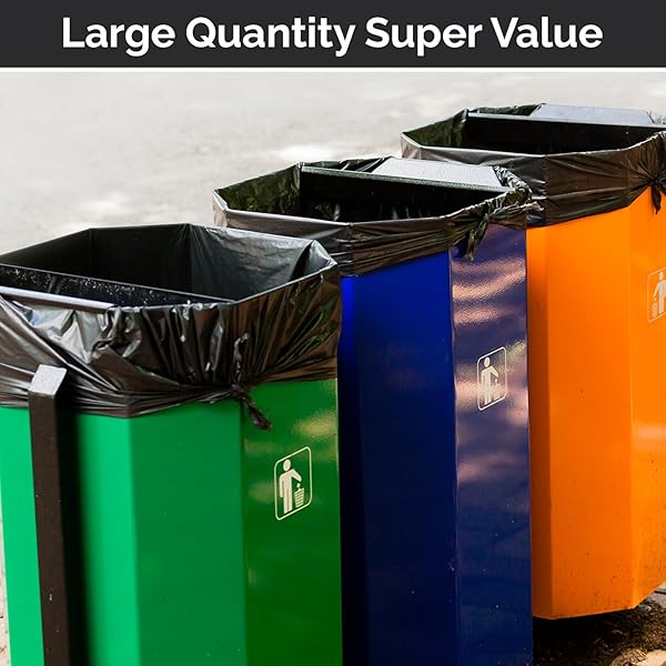 MAXIMITE BLACK GARBAGE BAGS, MULTI-PURPOSE TRASH CAN BAGS, GREAT FOR BOTH INDOOR AND OUTDOOR USE, MADE IN USA (55 GALLONS)