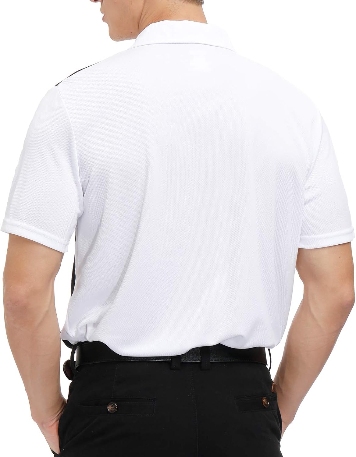 Sports Polo Shirts for Men Big and Tall Short Sleeve Side Blocked Performance Golf Polo: Clothing