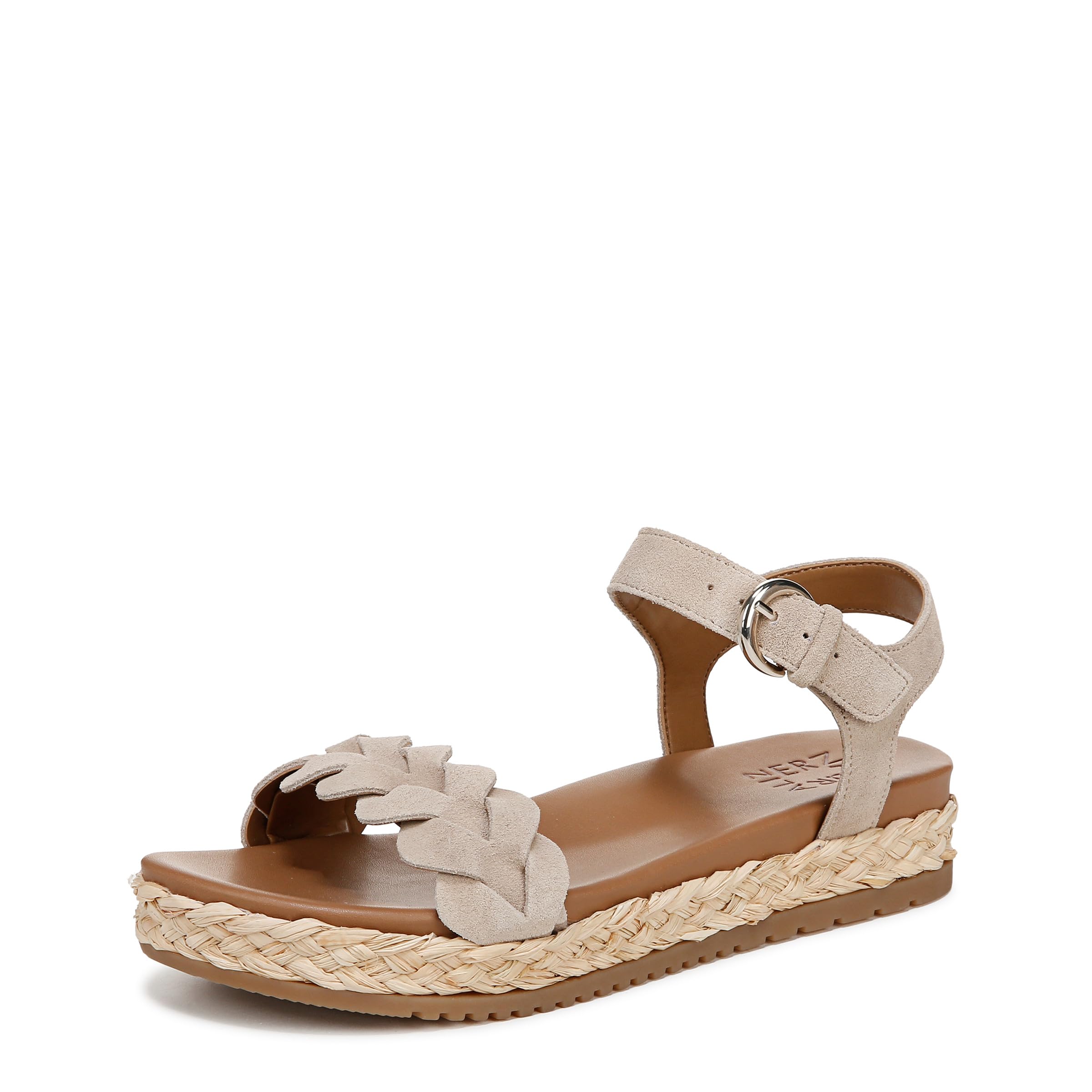 Naturalizer Womens Neila Sandal Deep Porcelain Beige Suede 6 W