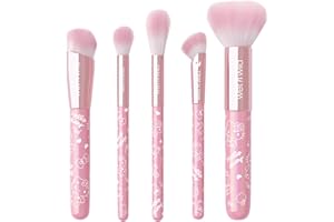 wet n wild Hello Kitty 5-Piece Makeup Brush Set, Buildable & Blendable Multifunctional Seamless Application, Cruelty-Free & Vegan Feathery Soft Bristles