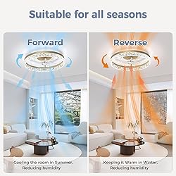 Mcestna Flush Mount Golden Ceiling Fans with Lights