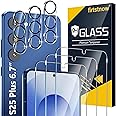 firtstnow 3 Pack Glass Screen Protector for Samsung Galaxy S25 Plus [6.7 inch] + 3 Pack Camera Lens Protector, 9H Tempered Glass, Fingerprint Unlock, HD Clear Case Friendly Anti-Scratch