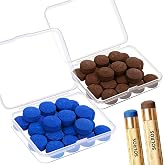 Billiard Pool Cue Tips - Pool Cue Stick Tips Replacement Repair Kit Billiard Cue Tips with Storage Box for Pool Table Cues Stick Tips Head and Leather Snooker Stick - SOLROS