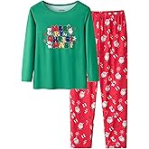 UNICABBIT21 Tie Dye Pajamas for Girls Soft Butterfly Sloth Fall Clothes Big Kids Sleepwear 2-Piece Long Sleeve Set Size 6-16