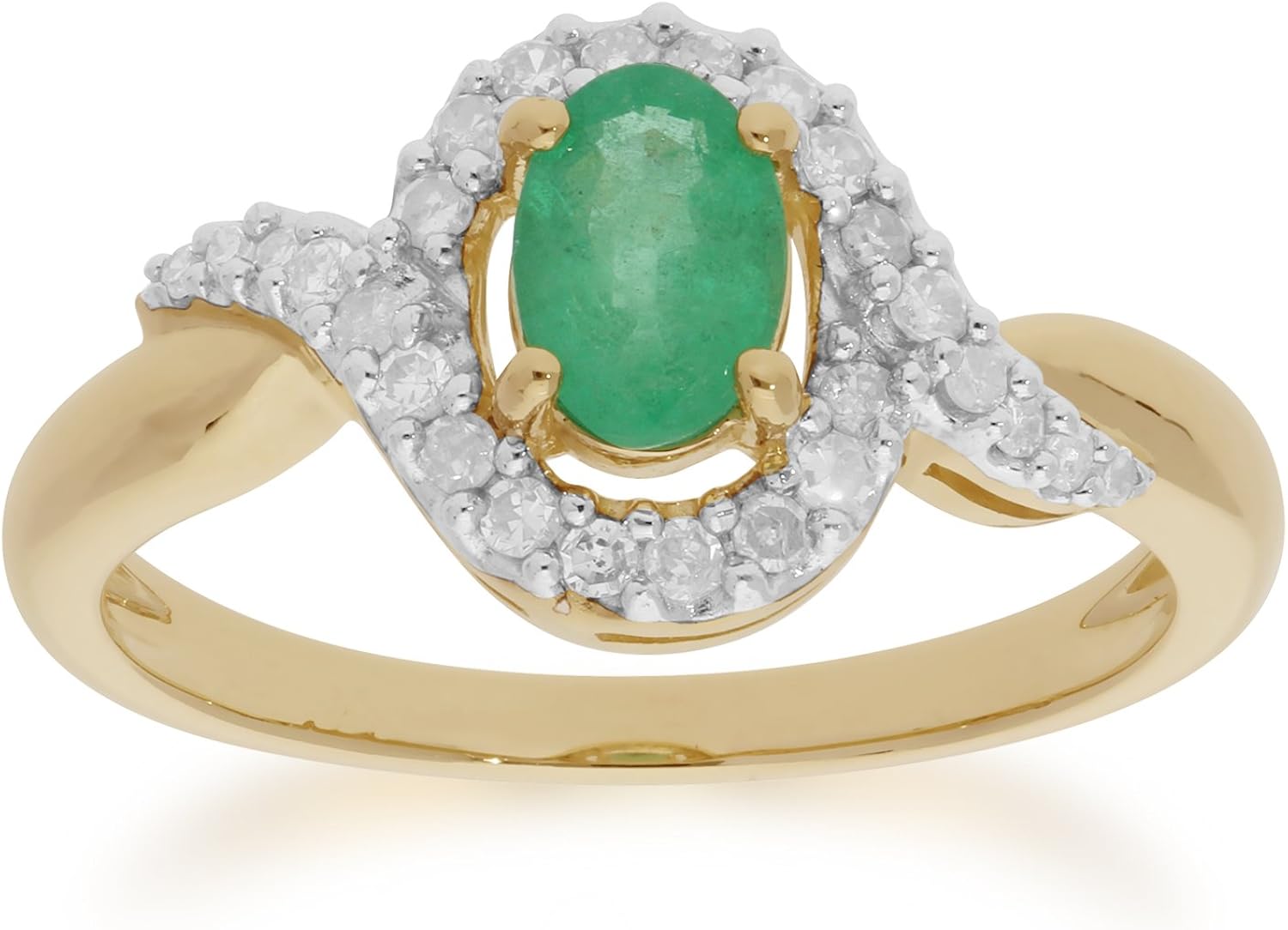 Gemondo Emerald Ring, 9ct Yellow Gold 0.47ct Emerald & Diamond Ring