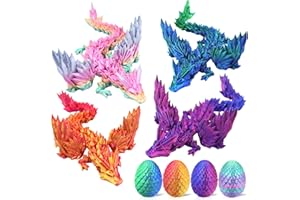 ELETON 3D Printed Dragon Egg Toy, Fidget Toys for Children, Xmas Gift for Adults with Stress, Autism, ADHD, Perfect Christmas Stocking Stuffer (4 PCS)
