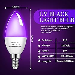 4 Pieces LED Black Light Bulb 6w E12 Base