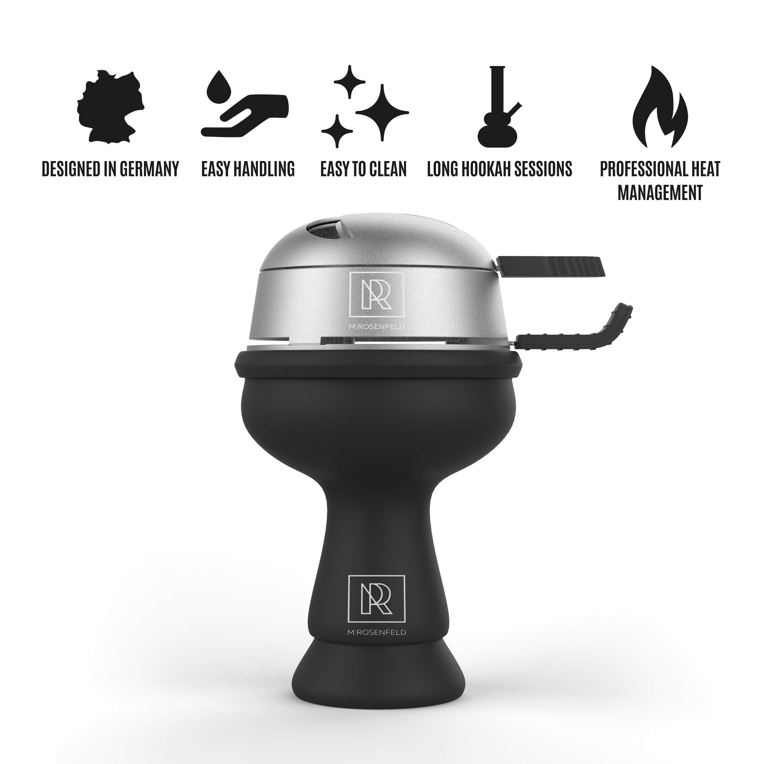 Premium Hookah Bowl Set Silicone - Silicone Hookah Bowl Phunnel with Hookah Tongs and Charcoal Holder for Easy Heat Management incl. e-Book with 10 Bowl Packing Tips | Ideal Set for Beginners and Pros