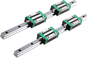 CHUANGNENG Linear Rail 2PCS HGR20 1500mm Linear Guide Rail HGH20CA HGH20 Linear Slide Rail + 4PCS HGH20CA Carriage Slider Block CNC Kit for DIY CNC Routers Lathes Mills
