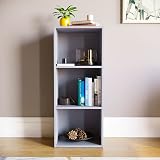 Vida Designs Oxford 3 Tier Cube Bookcase Grey Wooden Shelving view 2
