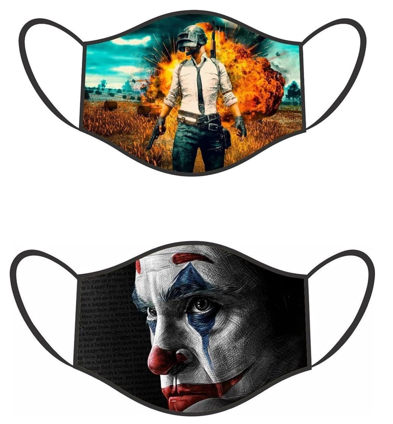 Pubg Design with Joker Multicolor Digital Print AntiPollution Soft