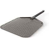 Ninja Woodfire Perforated Pizza Peel, for OO100, Aluminum, Grey/Black | Ninja Woodfire Pizza Peel's rust-resistant aluminum is perforated and lightweight for easy pizza handling
