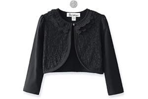JXSTAR Girls Lace Bolero Shrugs Long Sleeve Cardigan Dress Cover Up Tops for Little Kid