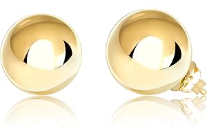 Honolulu Jewelry Company 14K Real Gold Polished Round Ball Stud Earrings, 2mm - 10mm