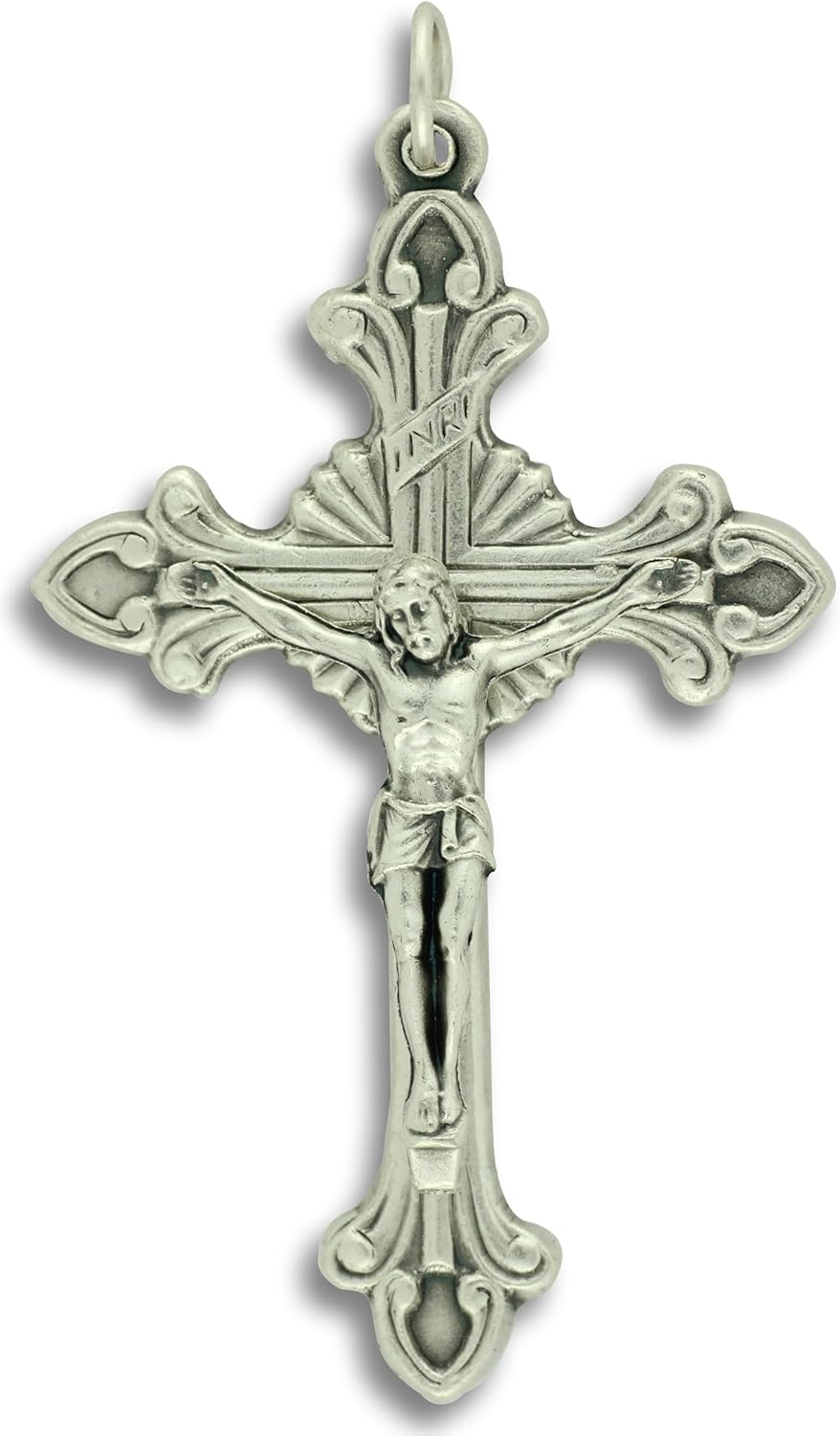 LOT of 5 Flared Sunburst Crucifix Cross Large 21/8 Pendant or Rosary